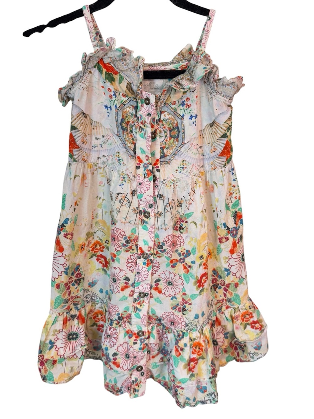 Milla by Camilla Button Front Ruffle Floral Print Dress, size 8